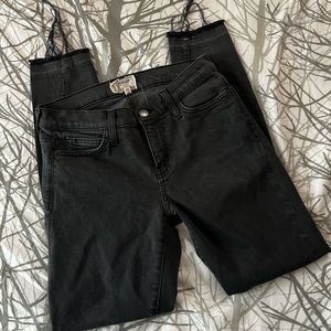 Current / Elliot light black raw hem skinny jeans